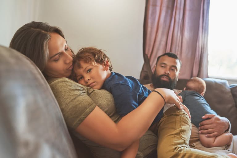 family sheltering in place together
